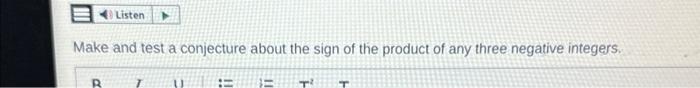Solved Make and test a conjecture about the sign of the | Chegg.com
