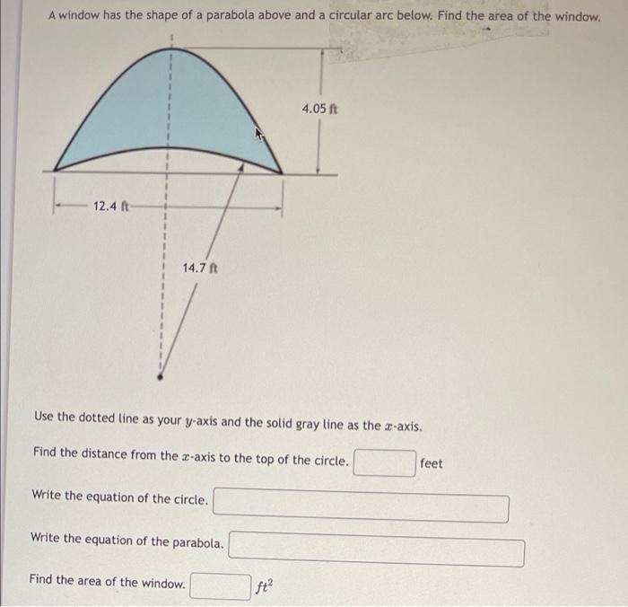 Solved A window has the shape of a parabola above and a | Chegg.com