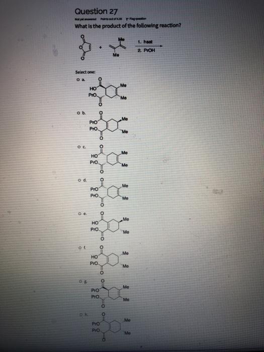 Solved Question 27 Ng What is the product of the following | Chegg.com