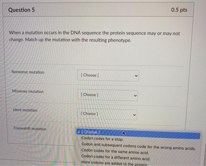 Solved When a mutation occurs in the DNA sequence the | Chegg.com