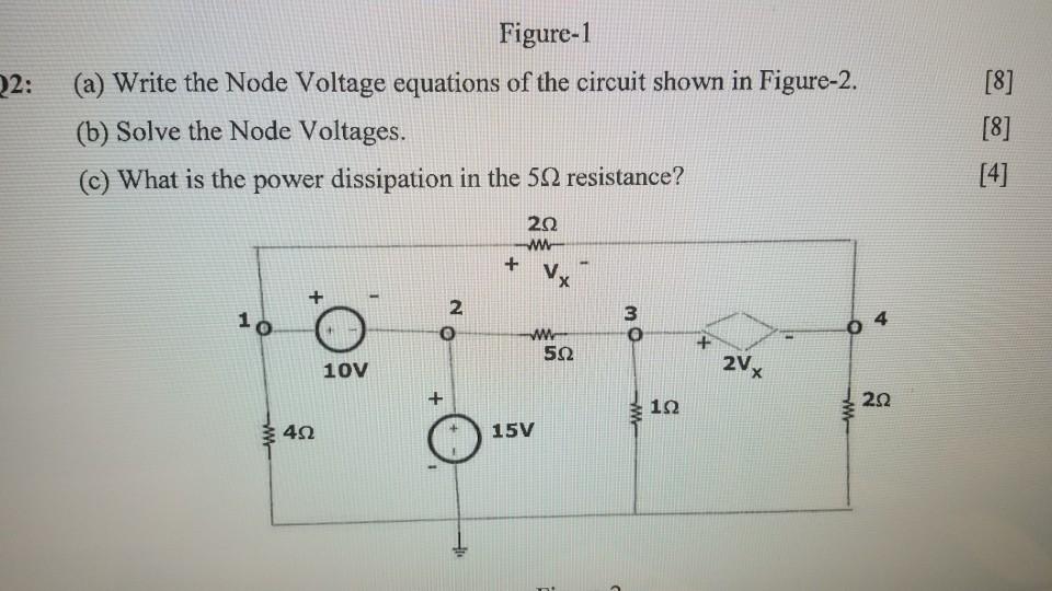 Solved 22: Figure-1 (a) Write the Node Voltage equations of | Chegg.com