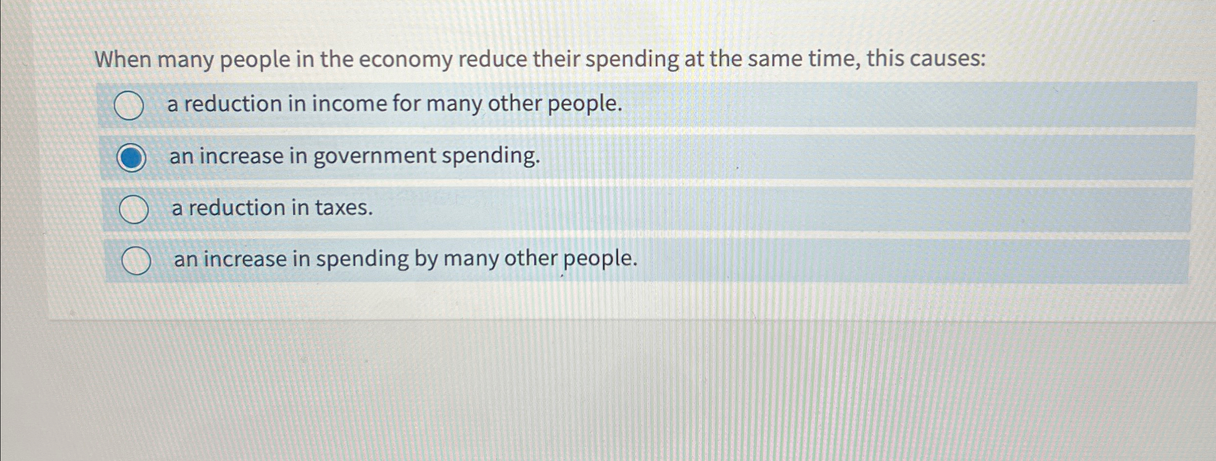 Solved When many people in the economy reduce their spending | Chegg.com