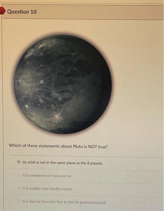 pluto is a have moon sun