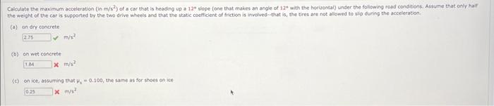 Solved Claculate the maximum acceleration (in m/s2 ) of a | Chegg.com