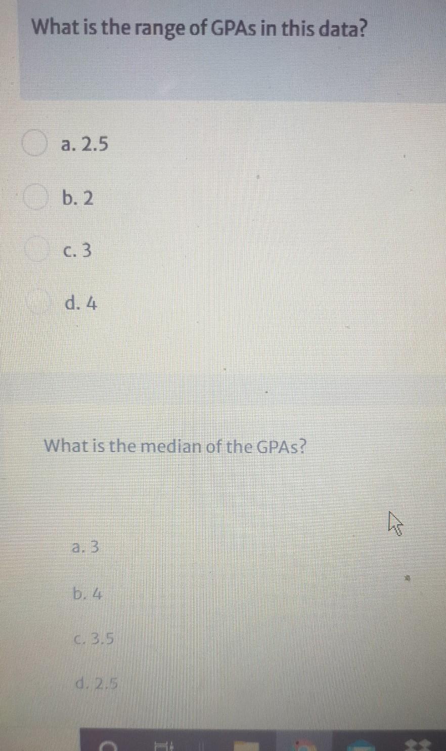 Solved The following box plot represents data on the GPA of | Chegg.com