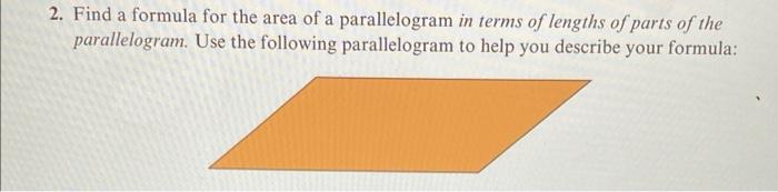 find the area of each parallelogram using the formula brainly