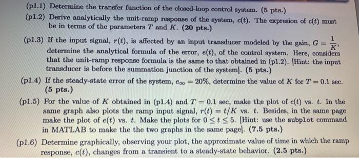 Solved Problem 1: Consider The System Shown In Figure 1. | Chegg.com