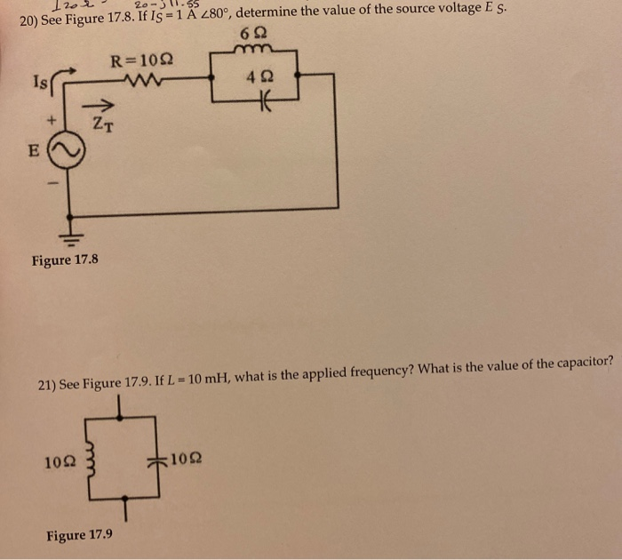 Solved zot 20-511.55 20) See Figure 17.8. If Is=1 A 280º, | Chegg.com