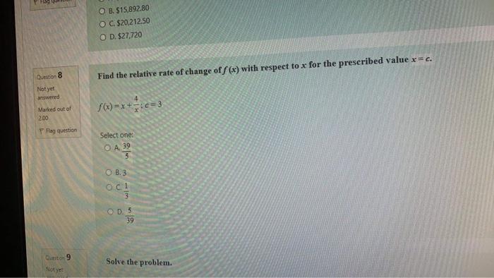 Solved O B. $15,892.80 O C $20,212.50 O D. $27,720 Question | Chegg.com