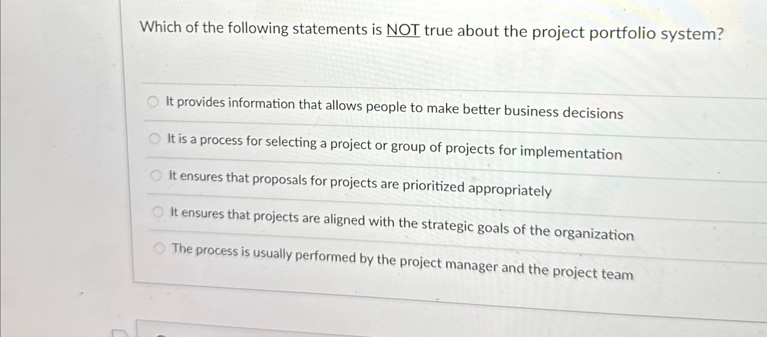 Solved Which of the following statements is NOT true about | Chegg.com
