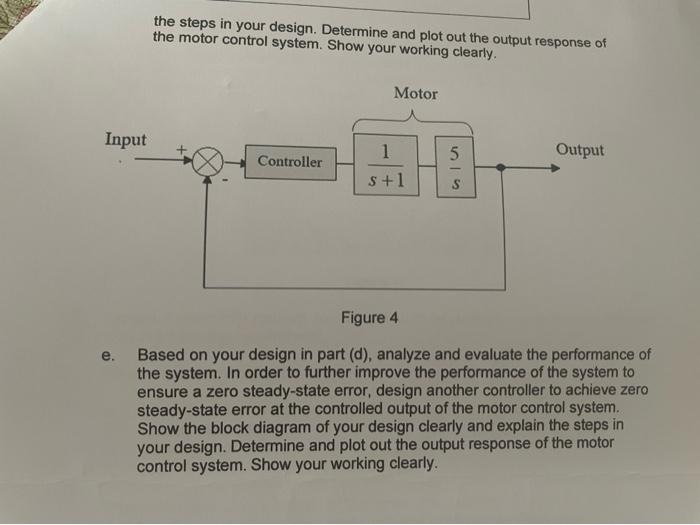 Solved 2 The block diagram of a motor control system is | Chegg.com