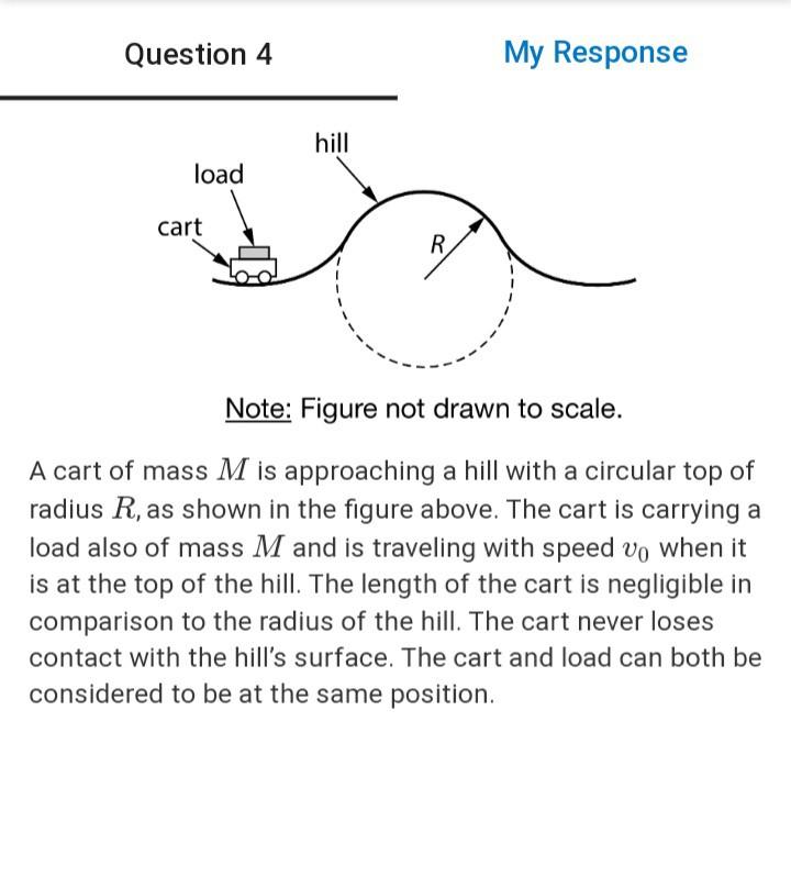 Solved Question 4 My Response hill load cart R Note Figure