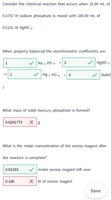 Solved Consider the chemical reaction that occurs when 25.00 | Chegg.com