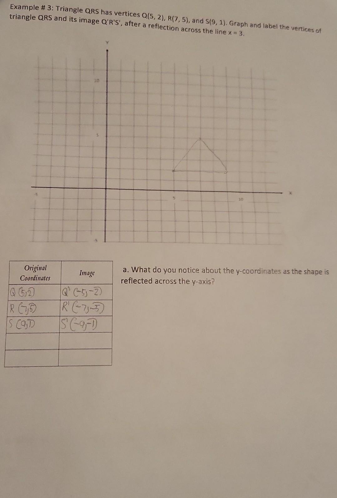 Solved Example 3 Triangle QRS has vertices Q(5,2),R(7,5),