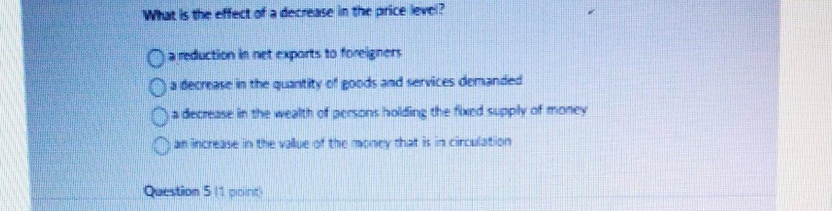 Solved What is the elfeet of a decrease in the price bue?? 7 | Chegg.com