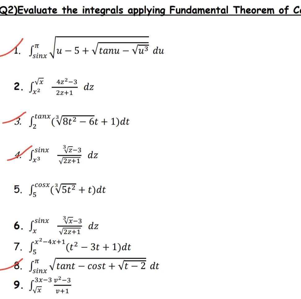 Solved 22) Evaluate the integrals applying Fundamental | Chegg.com