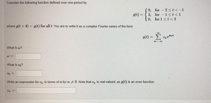 Solved Consider the following function defined over one | Chegg.com