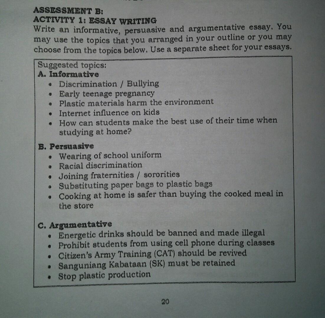 persuasive vs argumentative essay