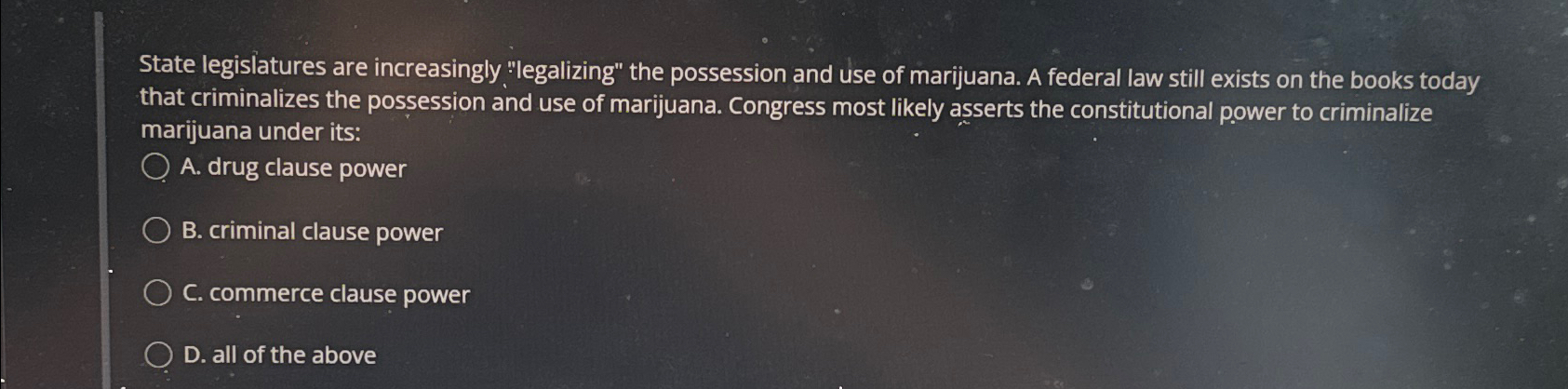 Solved State Legislatures Are Increasingly "legalizing" The | Chegg.com