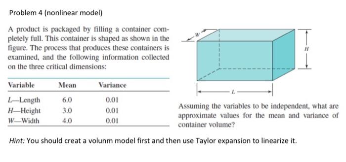 Solved A product is packaged by filling a container | Chegg.com