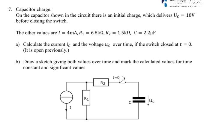 Capacitor charge: On the capacitor shown in the | Chegg.com