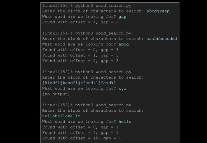 Solved Problem 3 - Word Search Create a program in a file | Chegg.com