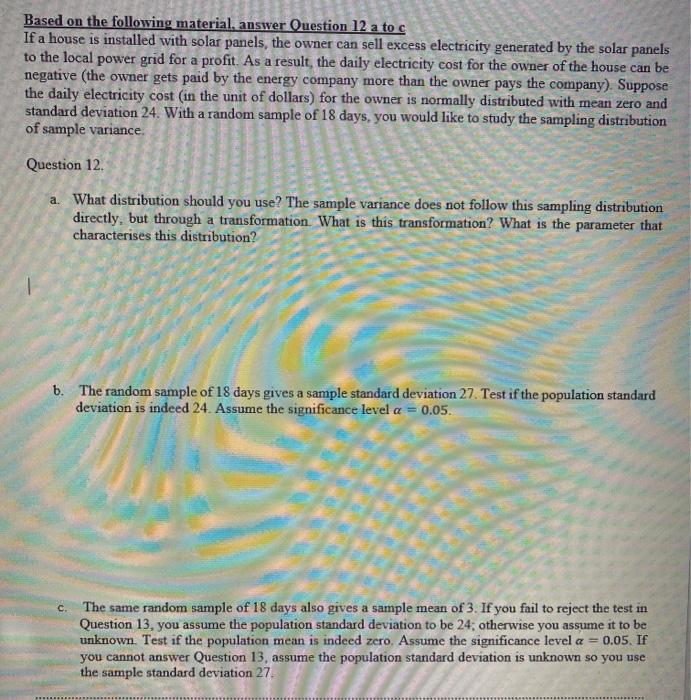 Solved Based on the following material, answer Question 12 a | Chegg.com