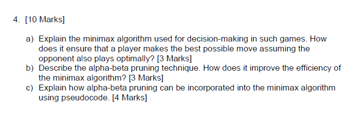 Solved AI question (computer science) ﻿ ﻿[10 ﻿Marks]a) | Chegg.com