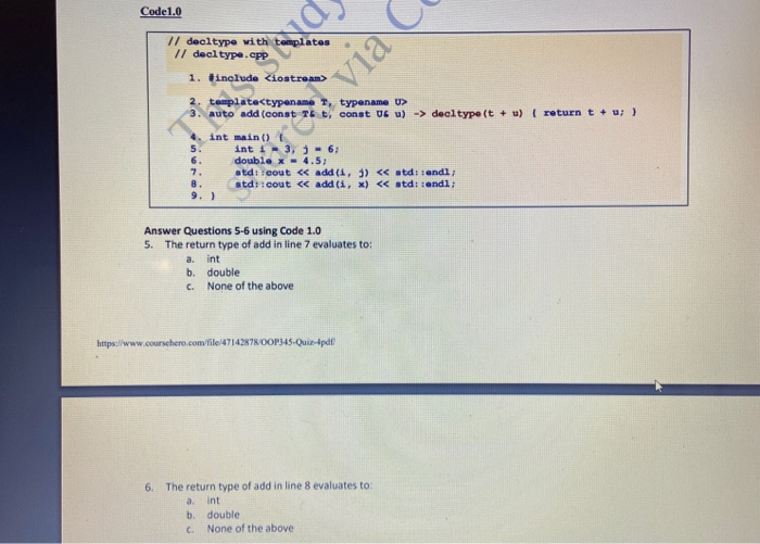 Solved 1. The definition of an array of pointers to | Chegg.com