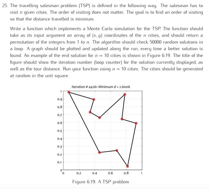 25. The travelling salesman problem (TSP) is defined | Chegg.com