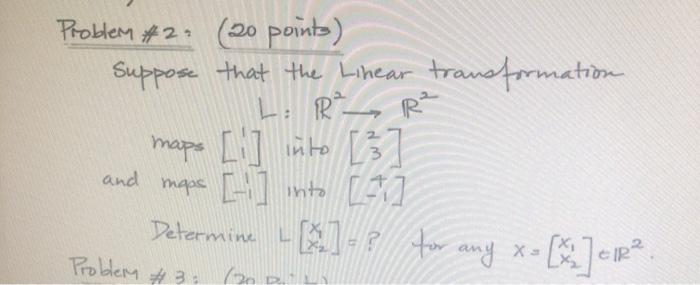 Solved Problem #2 (20 points) Suppose that the Linear | Chegg.com