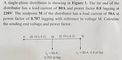 Solved A single-phase distributor is showing in Figure 1. | Chegg.com