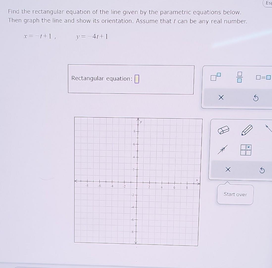 Solved Find the rectangular equation of the line given by | Chegg.com