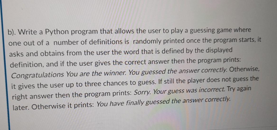 Solved a) Develop a Python program that obtains an integer | Chegg.com
