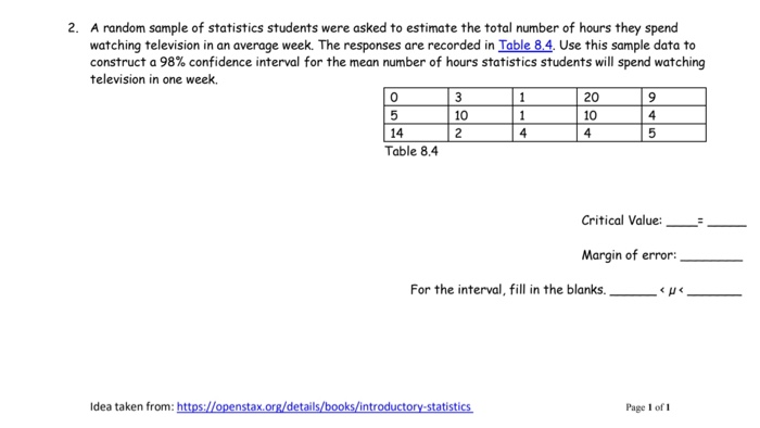 Solved 2. A random sample of statistics students were asked | Chegg.com