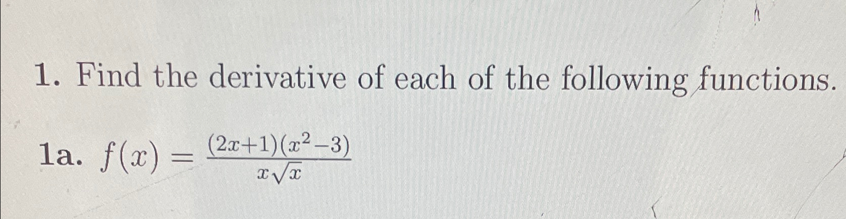 Solved Find the derivative of each of the following | Chegg.com