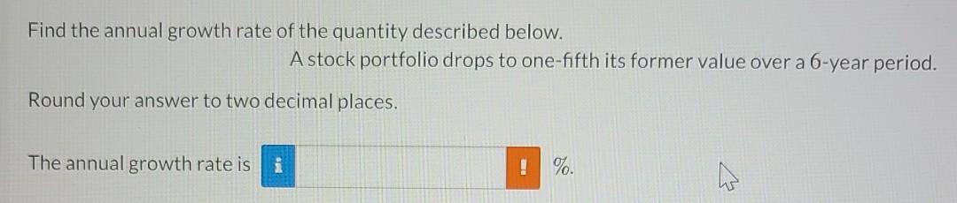 Solved Find The Annual Growth Rate Of The Quantity | Chegg.com