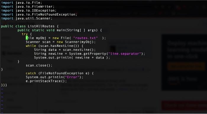 Solved Java: i need help fixing my java program ShowRoute to | Chegg.com