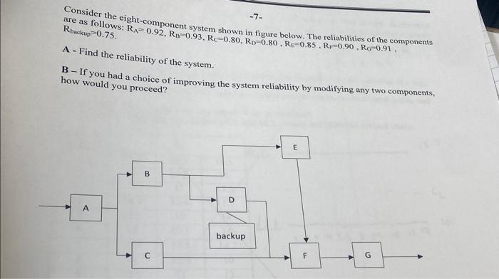 Solved Consider the eight-component system shown in figure | Chegg.com