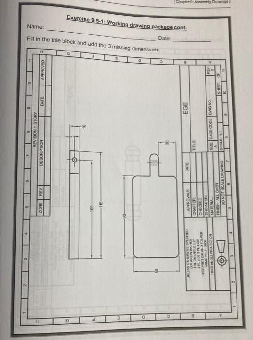 Exercise 9.5-1: Working drawing package Consider the | Chegg.com