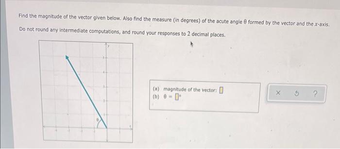 Solved 5 3 ө 3 -2 Find The Magnitude Of The Vector Given | Chegg.com