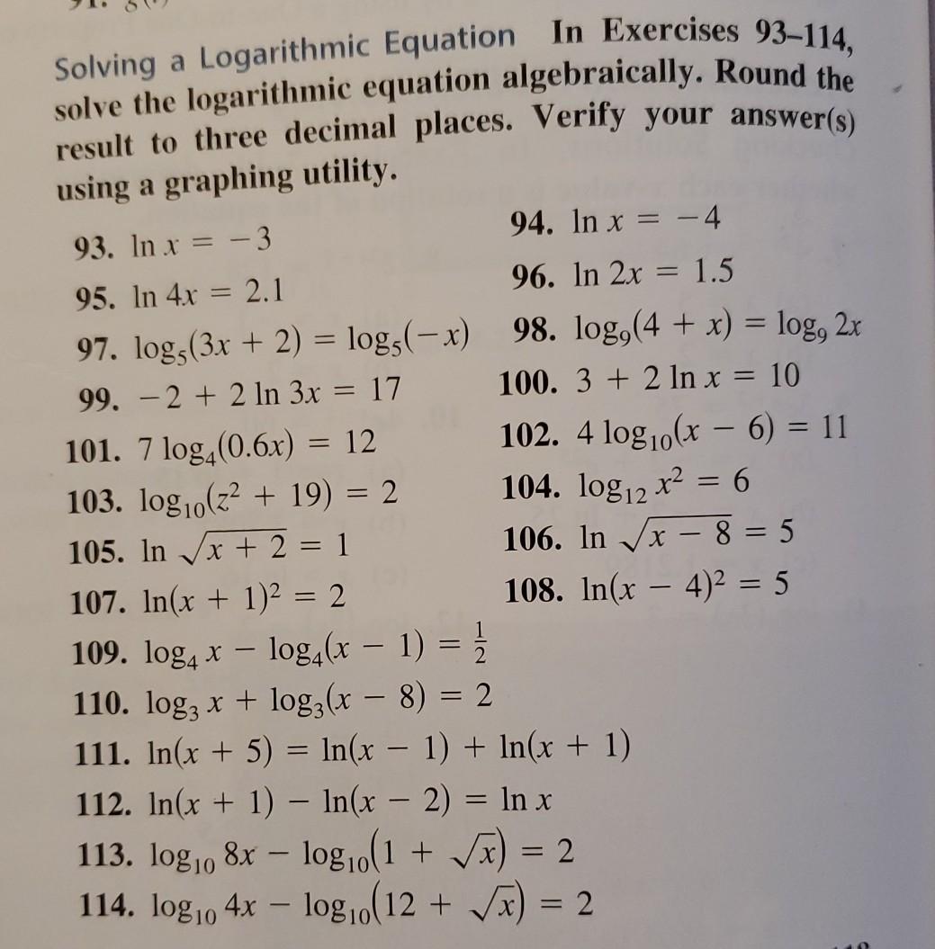 logarithmic equation