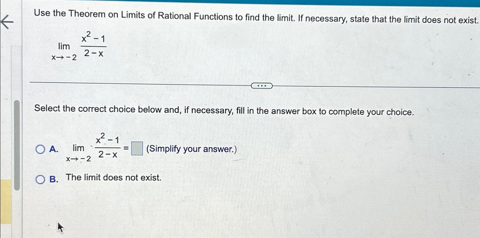 Solved Use the Theorem on Limits of Rational Functions to | Chegg.com