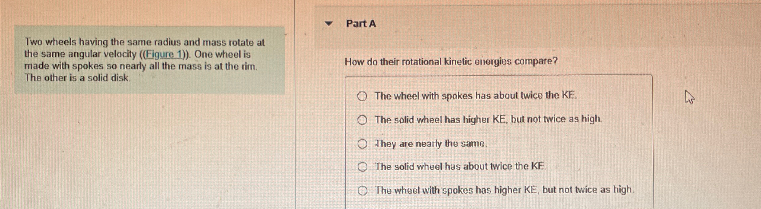 Solved Two wheels having the same radius and mass rotate at | Chegg.com