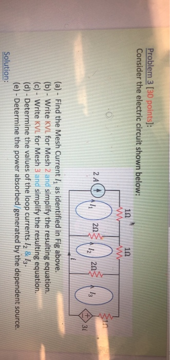 Solved consider the electric circuit shown below:a) find the | Chegg.com