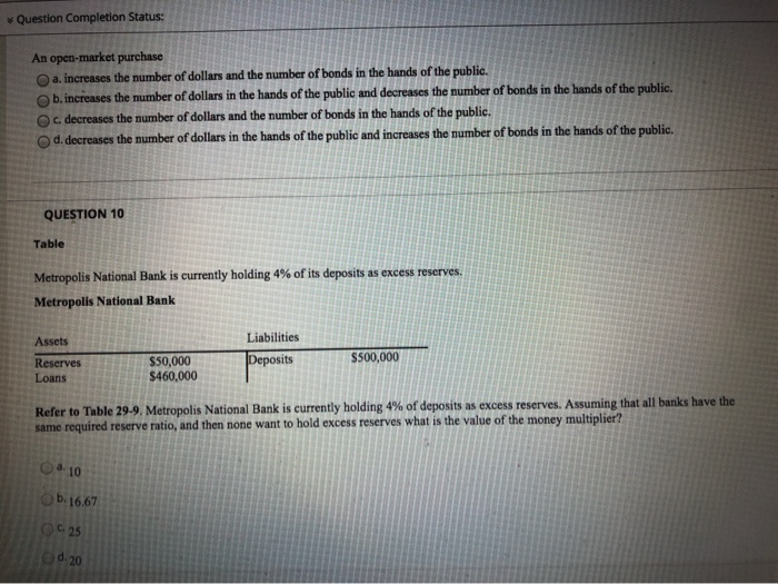 Solved Question Completion Status An Open market Purchase Chegg
