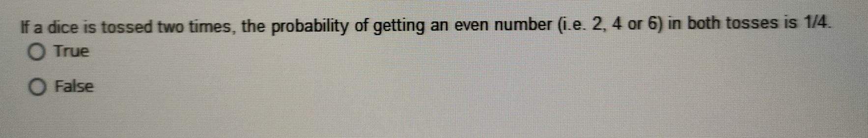 Solved If A Dice Is Tossed Two Times, The Probability Of | Chegg.com