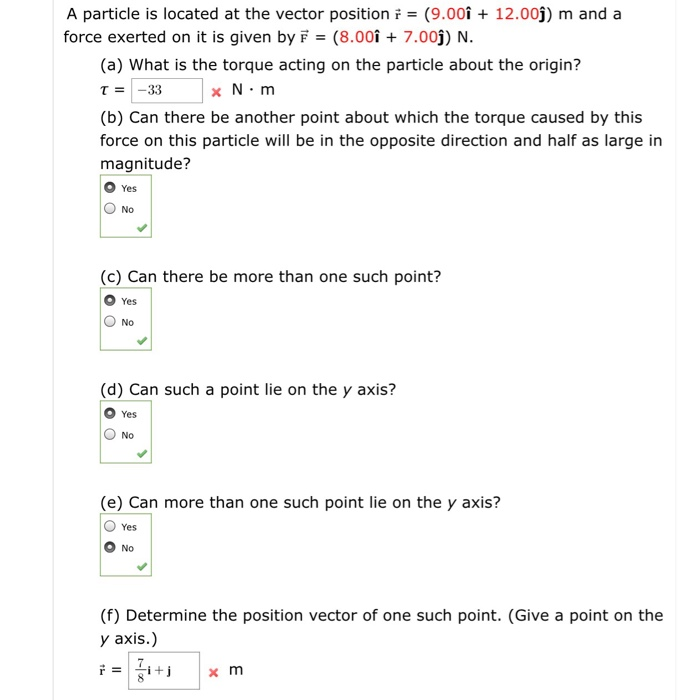 Solved A Particle Is Located At The Vector Position R Wit Chegg Com