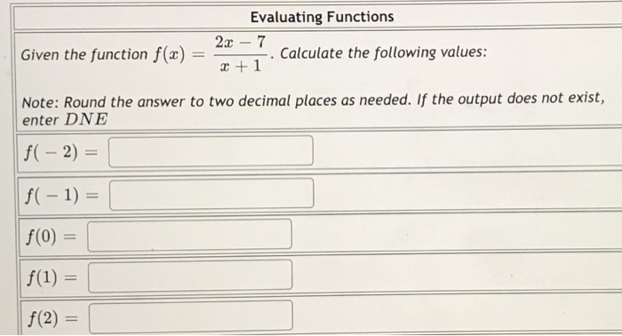 Solved Evaluating Functions 2x - 7 Calculate the following | Chegg.com