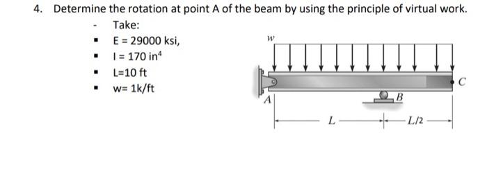 Solved 4. Determine the rotation at point A of the beam by | Chegg.com